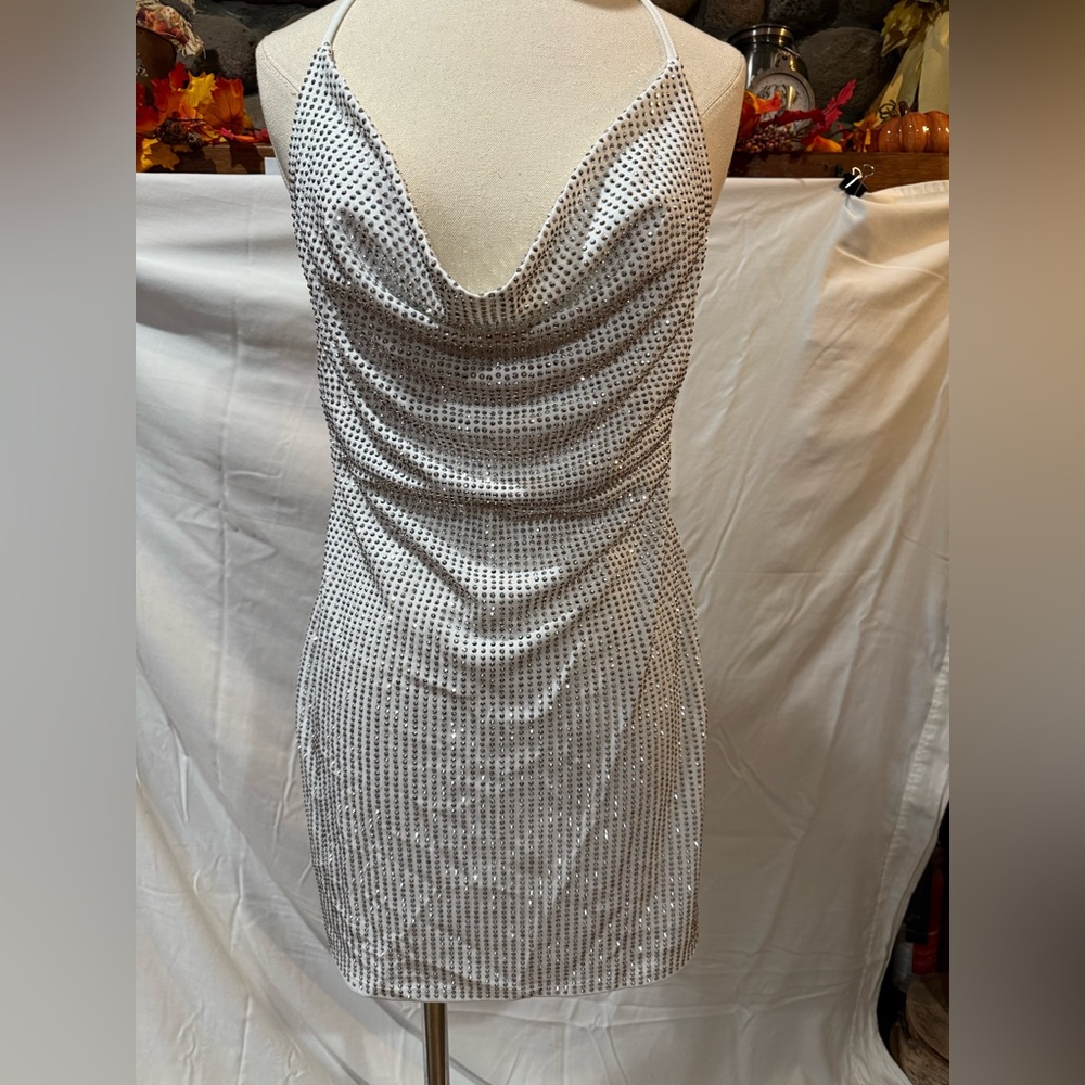 She + Sky Silver Sequin Mini Dress